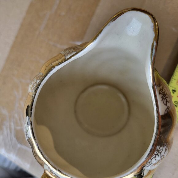 Vintage SADLER 1539 Lustreware Ivory & Gold Striped Creamer GUC (BIN H) - Picture 5 of 7
